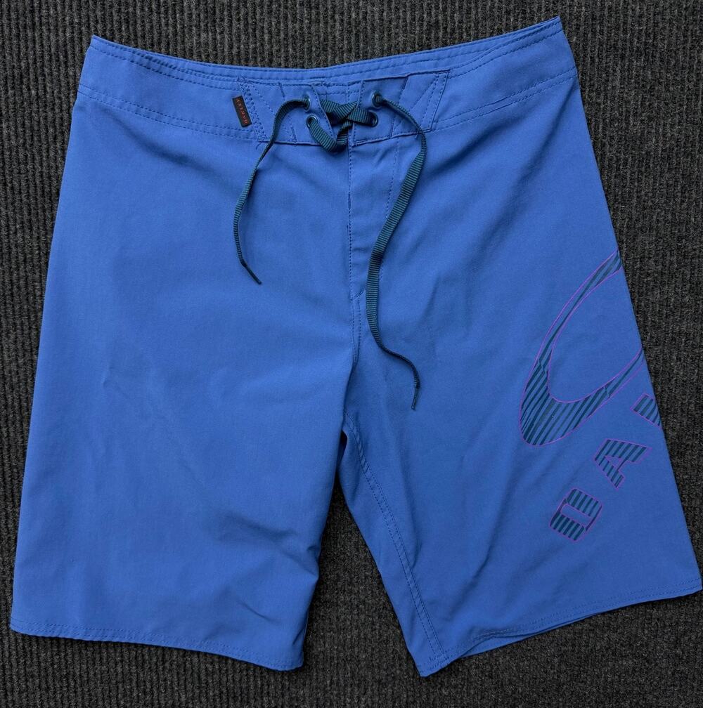 Oakley Board Shorts Mens 32 Blue Purple Logo Swim Surf Trunks